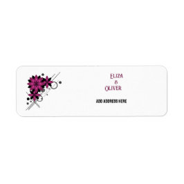 Minimalistisk elegant modern lyx Burgundy blomster Returadress Etikett