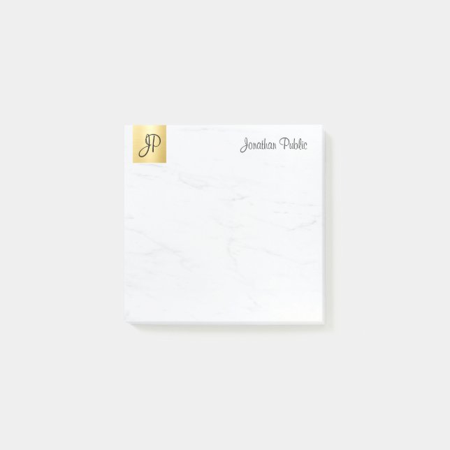 Minimalistisk Elegant Modern mall Guld och marmor Post-it Block (Framsida)