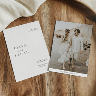 Minimalistisk Elegant Modern Photo Bröllop Inbjudningar