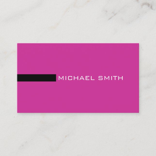 Minimalistisk Elegant Modern Royal fuchsia och sva Visitkort (Framsida)