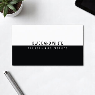 Minimalistisk elegant, modern svartvitt visitkort