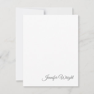 Minimalistisk elegant, modern vanlig grått vit anteckningskort