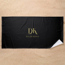 Minimalistisk Elegant Monogram Black Guld Snyggt