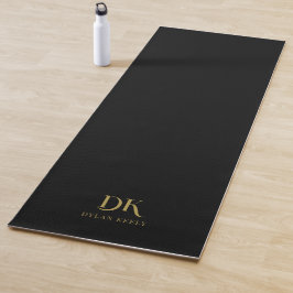 Minimalistisk Elegant Monogram Black Guld Snyggt