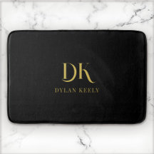 Minimalistisk Elegant Monogram Black Guld Snyggt