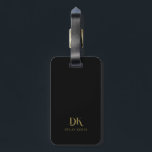 Minimalistisk Elegant Monogram Black Guld Snyggt Bagagebricka<br><div class="desc">Loggage Tag för Anpassningsbar Minimalist Elegant Monogram Black Guld Snyggt är ett lyxigt och sofistikerat tillägg till dina resetillbehör.</div>