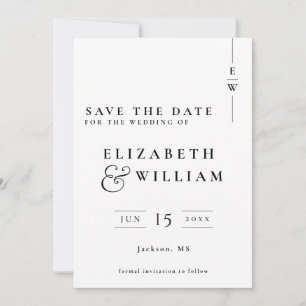 Minimalistisk Elegant Monogram Bröllop Spara Datumet