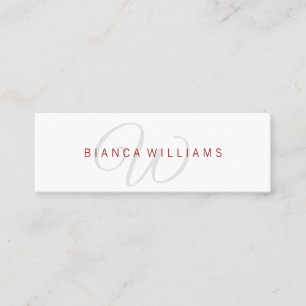 Minimalistisk Elegant Monogram Mini Visitkort