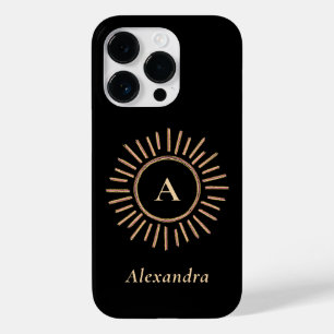 Minimalistisk Elegant Monogram Modern Black Guld
