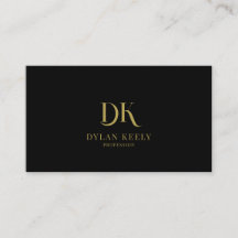 Minimalistisk Elegant Monogram Modern Black Guld