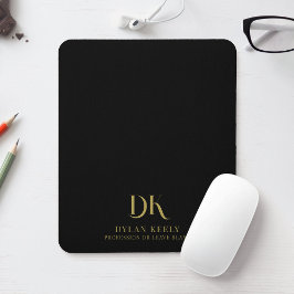 Minimalistisk Elegant Monogram Modern Black Snyggt Musmatta