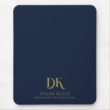 Minimalistisk Elegant, monogram Mörk, blå Snyggt