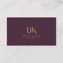 Minimalistisk Elegant Monogram Mörk Maroon Red Gul