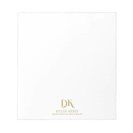 Minimalistisk Elegant Monogram Mörk Red Guld Snygg Anteckningsblock