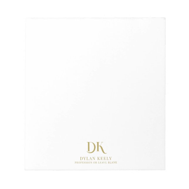 Minimalistisk Elegant Monogram Mörk Red Guld Snygg Anteckningsblock (Framsida)