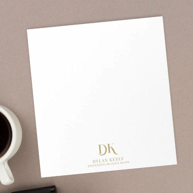 Minimalistisk Elegant Monogram Mörk Red Guld Snygg Anteckningsblock (Skapare uppladdad)