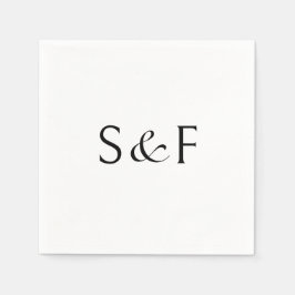 Minimalistisk Elegant Monogram Skript Bröllop Pappersservett