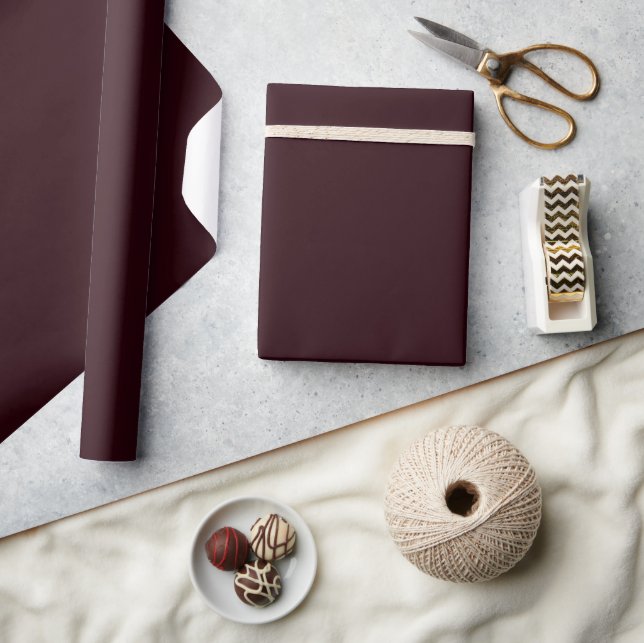 Minimalistisk Elegant Mörk Burgunder Julfärg  Presentpapper (Hantverk)