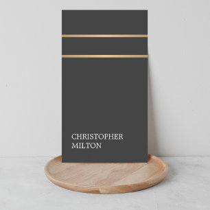 Minimalistisk Elegant Mörk Falsk Koppar Linjer Adv Visitkort