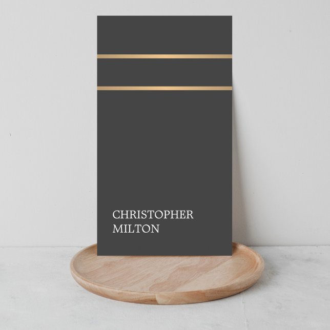 Minimalistisk Elegant Mörk Falsk Koppar Linjer Adv Visitkort (Skapare uppladdad)