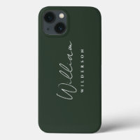 Minimalistisk Elegant, Mörk grönt Monogram-skog