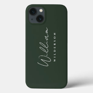 Minimalistisk Elegant, Mörk grönt Monogram-skog