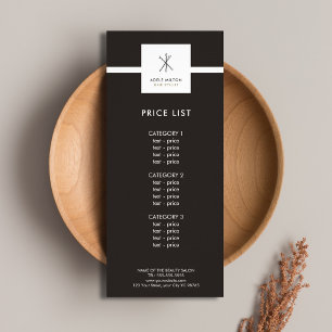 Minimalistisk Elegant Mörk Vit Hårnålar Salong Reklamkort