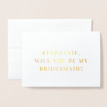 Minimalistisk Elegant Namn Bridesmaid Frieri kort<br><div class="desc">Ett minimalistiskt kort och en elegant bridesaid frieri kort som du kan anpassa.</div>