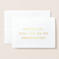 Minimalistisk Elegant Namn Bridesmaid Frieri kort