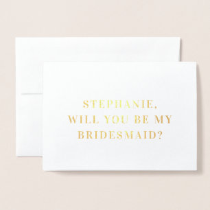 Minimalistisk Elegant Namn Bridesmaid Frieri kort