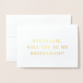 Minimalistisk Elegant Namn Bridesmaid Frieri kort