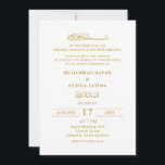 Minimalistisk Elegant Nikkah Arabiska Islamiska Br Inbjudningar<br><div class="desc">En vackert designad minimal inbjudan till islamiskt bröllop med Bismillah på arabiska tillför elegans och välsignelser till specialtillfället. En bröllopsinbjudan med dua gör meddelandet ännu mer meningsfullt, eftersom det återspeglar kärlek och böner för parets nya resa. Vare sig det är en modern islamisk bröllopsinbjudan eller ett traditionellt islamiskt bröllopskort, kan...</div>