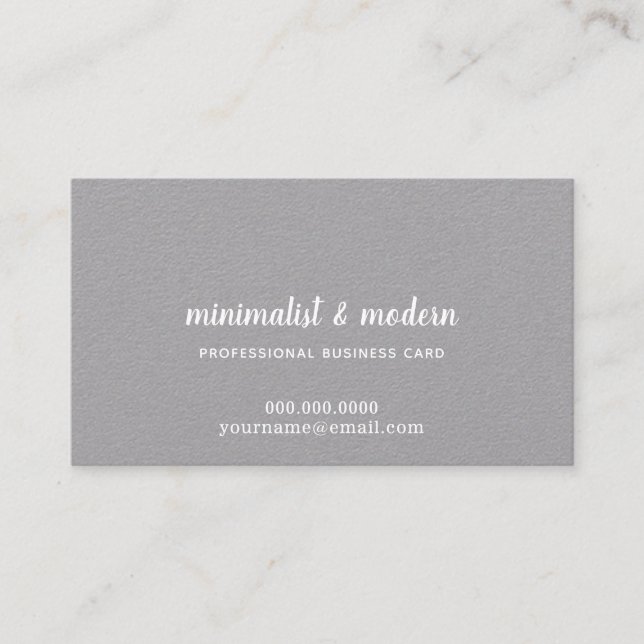 Minimalistisk elegant och modernt grått-premie visitkort (Framsida)