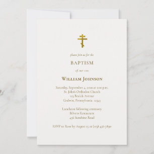 Minimalistisk Elegant Ortodox Christian Baptism Inbjudningar