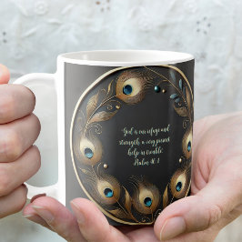 Minimalistisk Elegant Påfågel Fjädrar Anpassningsb Kaffemugg
