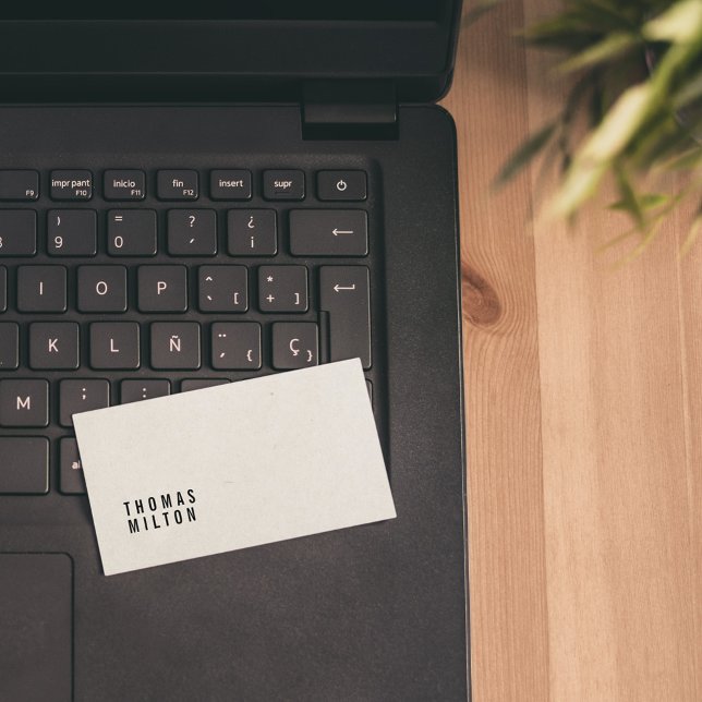 Minimalistisk Elegant Papper Struktur Black Consul Visitkort (Skapare uppladdad)