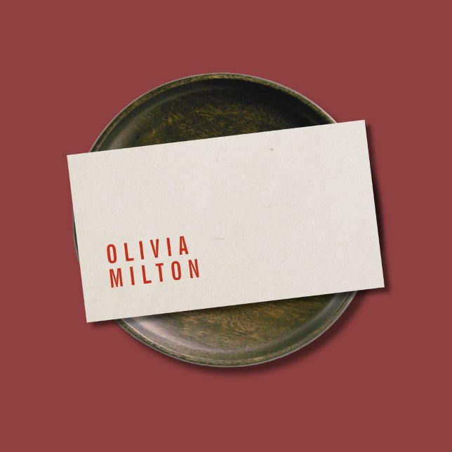 Minimalistisk Elegant Papper Struktur Red Consulta Visitkort (Skapare uppladdad)