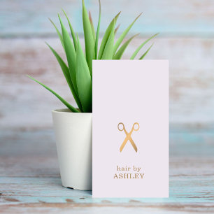 Minimalistisk Elegant Pastel Faux Guld Hair Stylis Visitkort
