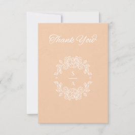 Minimalistisk Elegant Peach Bröllop - tackkort Tack Kort