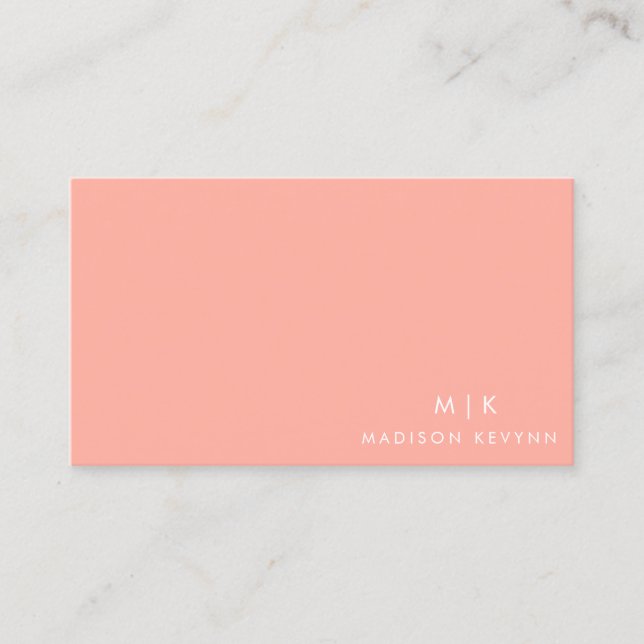 Minimalistisk Elegant Peach Coral Beauty-professio Visitkort (Framsida)