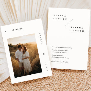 Minimalistisk Elegant Photo Bröllop Inbjudningar