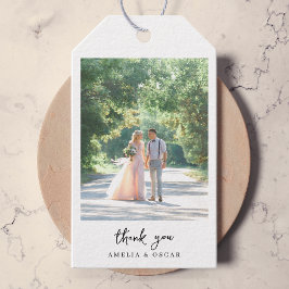 Minimalistisk Elegant Photo Bröllop Presentetikett