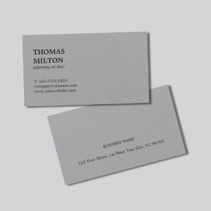 Minimalistisk Elegant Premium Grått Attorney at La Visitkort