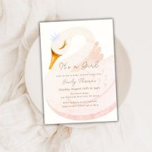 Minimalistisk Elegant Princess Svan Baby Shower
