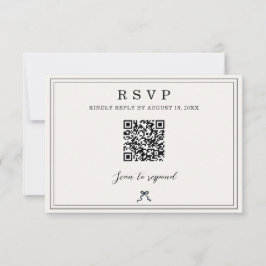 Minimalistisk Elegant QR-kod RSVP Coquette Bröllop OSA Kort