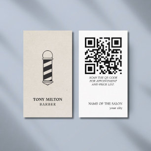 Minimalistisk Elegant QR Pappra Struktur Barber Po Visitkort