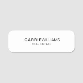 Minimalistisk Elegant Realtor Realtor Gods enkel Namnbricka