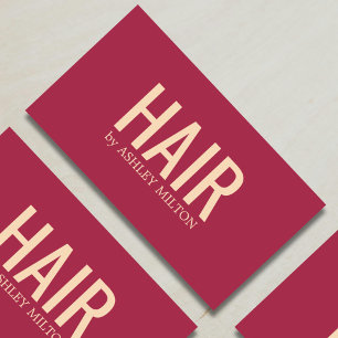 Minimalistisk Elegant Red Gult Hair Salon Visitkort
