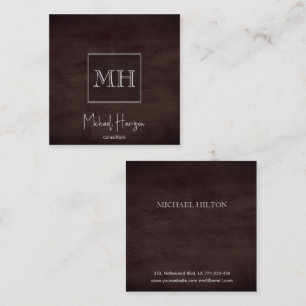 Minimalistisk elegant rent brunbrunt struktur mono fyrkantigt visitkort
