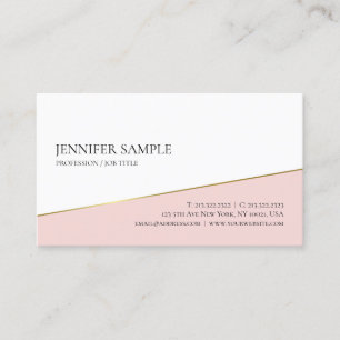 Minimalistisk Elegant Rosa Guld White Professionel Visitkort